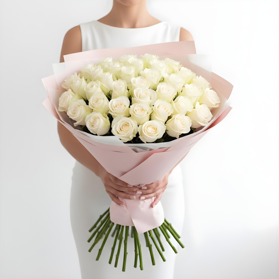 White Roses Bouquet (12β48 Stems)