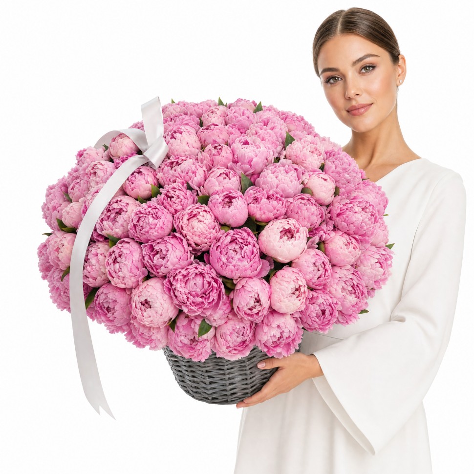 The Peony Majesty Basket β 101 Peonies