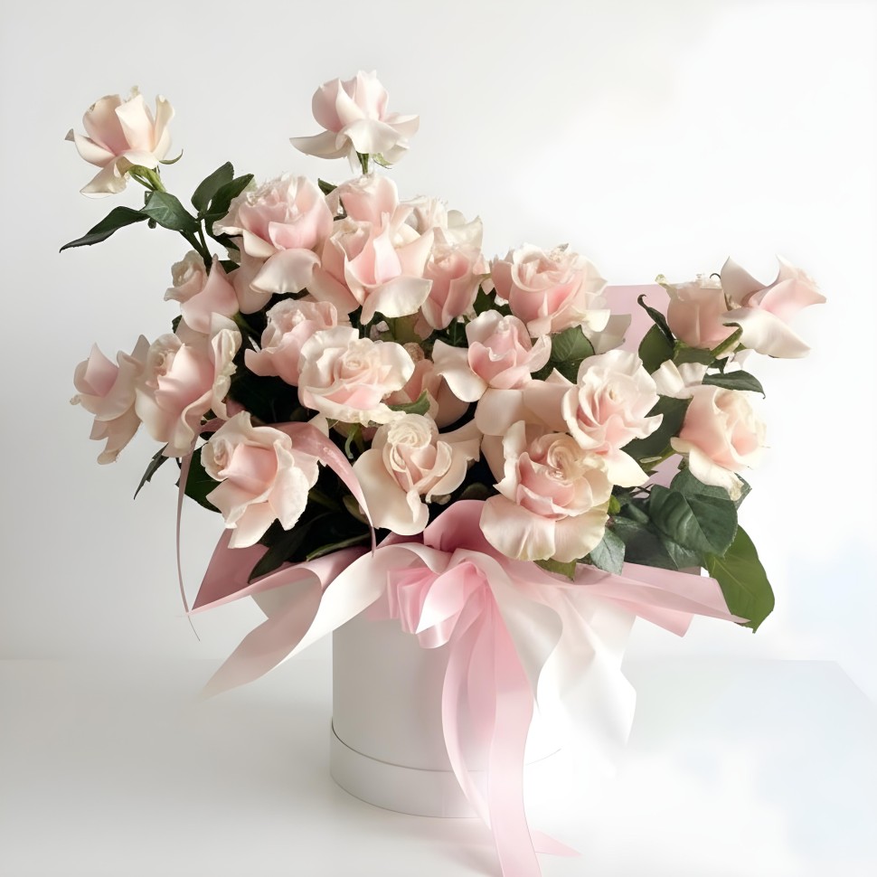 Pink Mondial Roses Cloud Box Medium