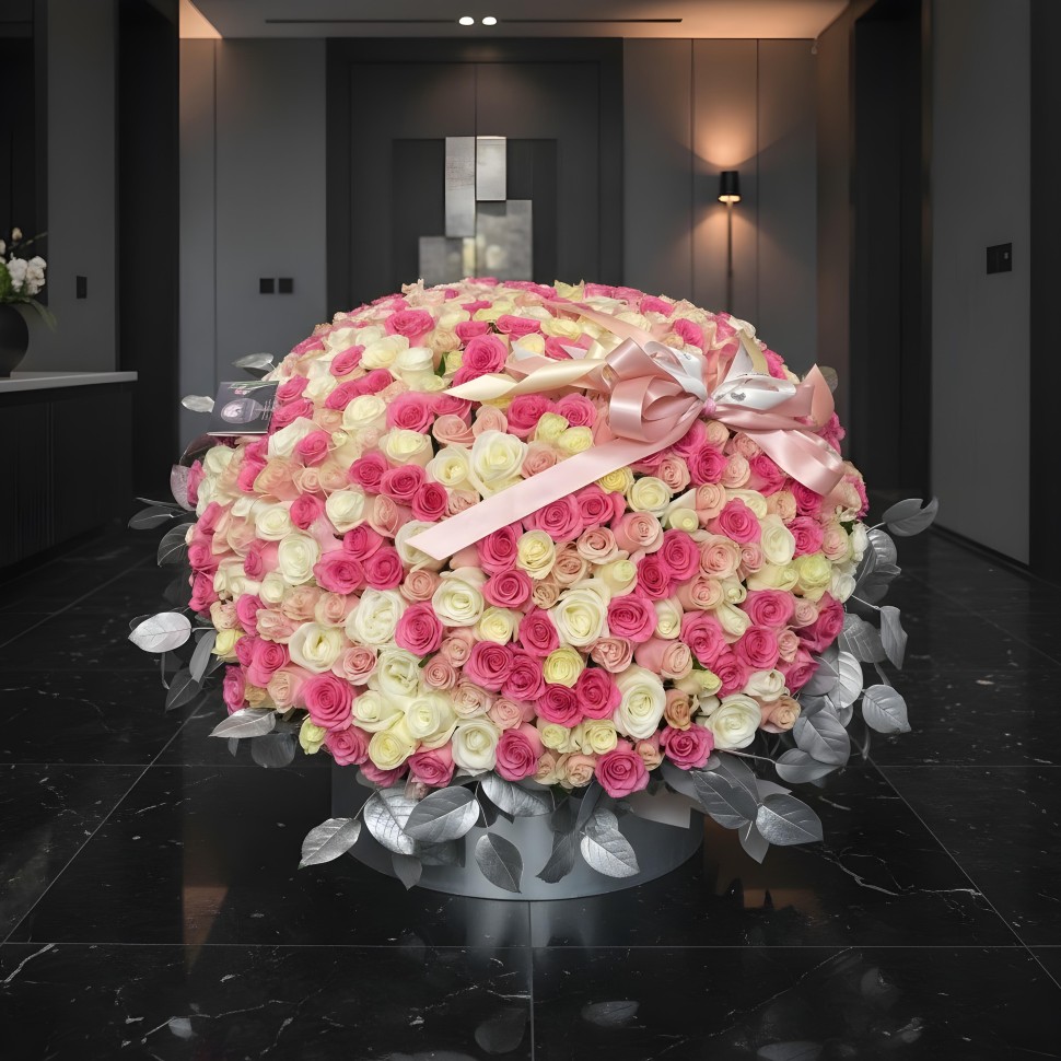 300 Roses Flower Basket