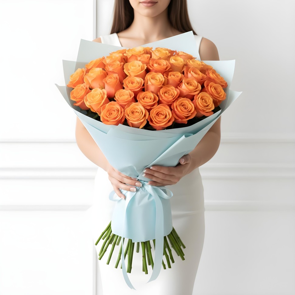 Orange Roses Bouquet (12–48 Stems)