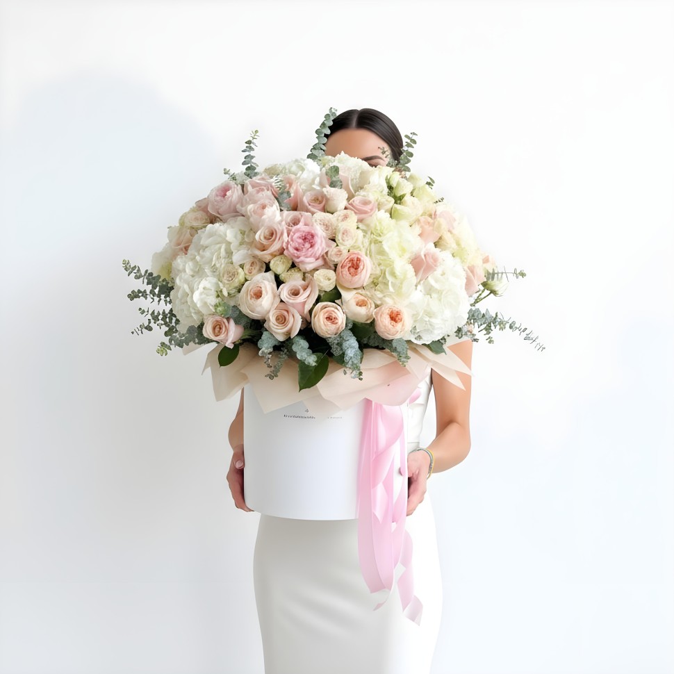 Pearl Fresh Flower Box (Roses, Spray Roses, Garden Roses, Hydrangeas)