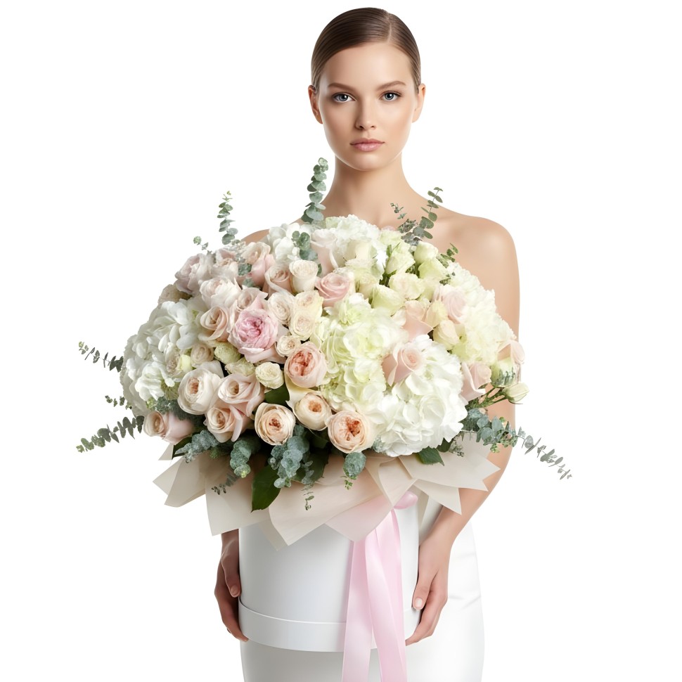 Pearl Fresh Flower Box (Roses, Spray Roses, Garden Roses, Hydrangeas)