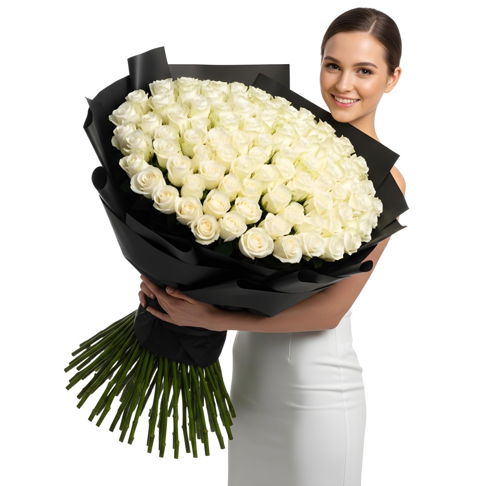 150 Roses Hand-Tied Bouquet (Red, Hot Pink, Light Pink, White)